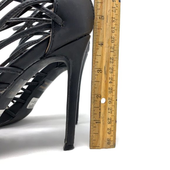 Windsor Leather Laced Up Strap Heels Sz 7 - Picture 6 of 7